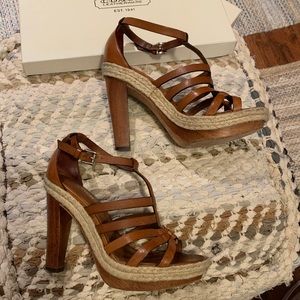 !!! Cognac Leather Coach Sandals!!!